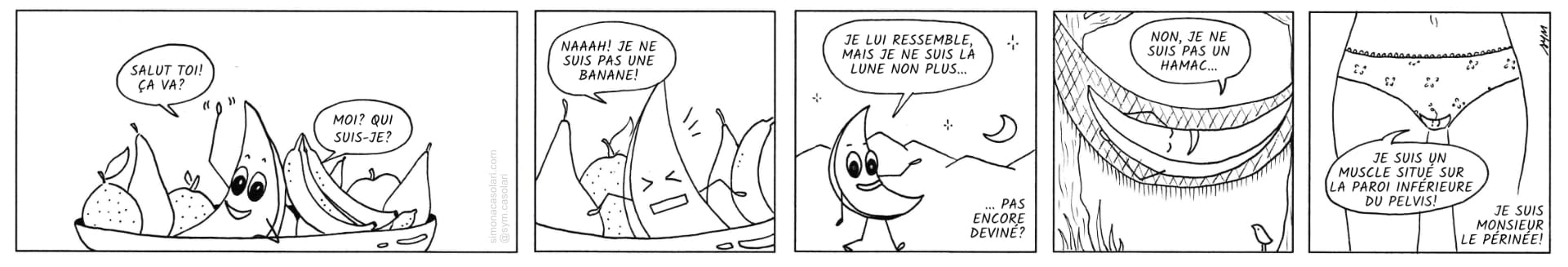 Monsieur Le Périnée, an original comic strips series on pelvic floor implications. Episode #1 Introduction.